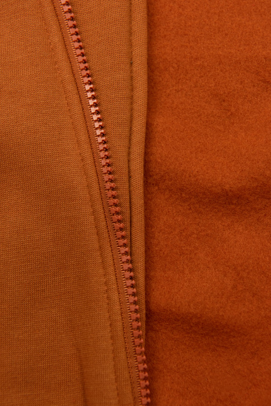 Sweatjacke mit bedrucktes Futter in der Kapuze terrakotta