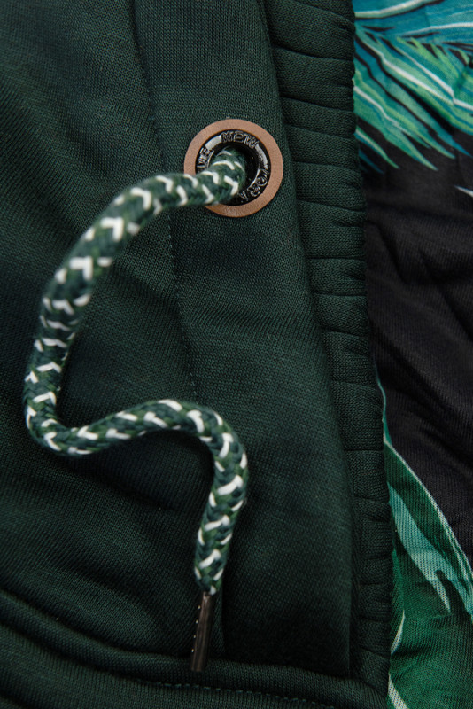 Sweatjacke mit bedrucktes Futter in der Kapuze smaragdgrün