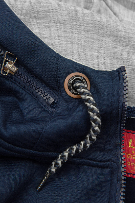 LHD Sweatjacke mit Gummi in der Taille dunkelblau