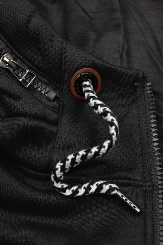 LHD Sweatjacke mit Gummi in der Taille schwarz