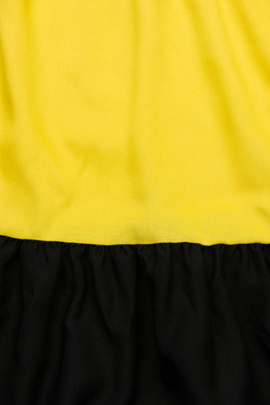 Kleid mit Color-Blocking-Optik gelb/schwarz