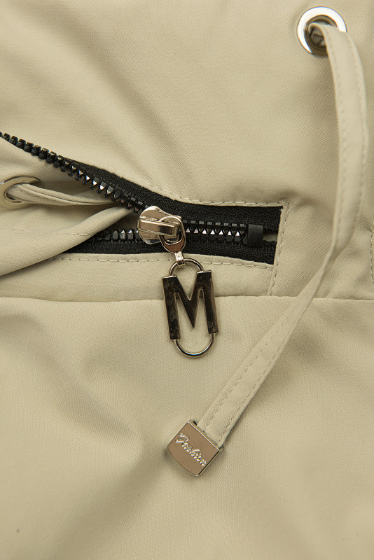 Eleganter Damen-Parka mit Golddetails Beige