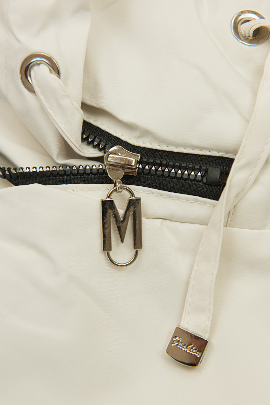 Eleganter Damen-Parka mit Golddetails Ecru