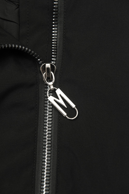 Eleganter Damen-Parka mit Golddetails Schwarz