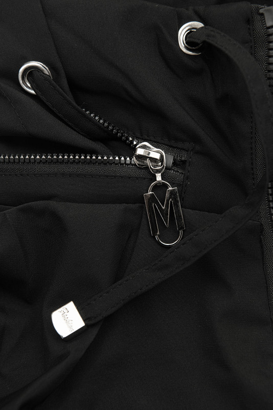 Eleganter Damen-Parka mit Golddetails Schwarz