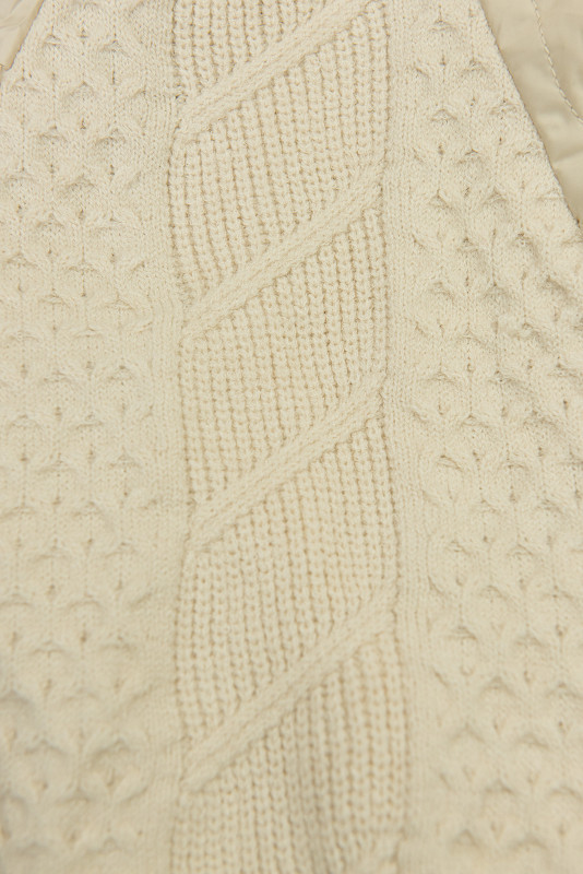 Damen-Übergangsjacke mit Strickärmeln Beige