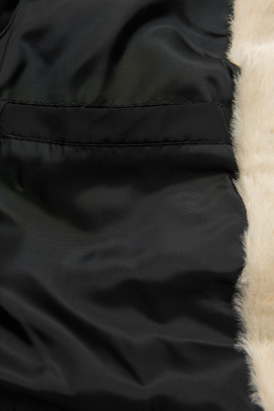 Parka mit kuschelig gefütterter Kapuze schwarz