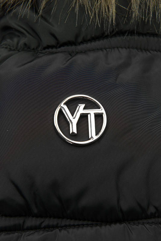 Winterjacke mit Gürtel Schwarz