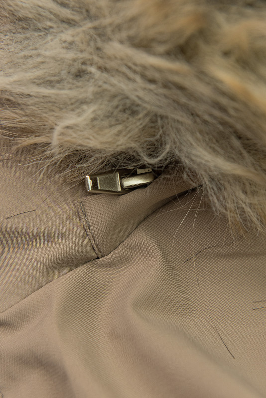 Damen Winterparka mit Taillenzug Beige