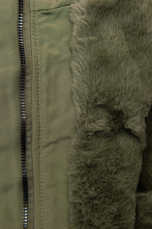 Parka mit Tunnelzug zum Einstellen der Weite olivgrün