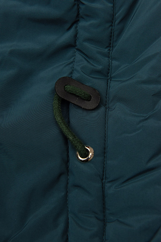 Steppjacke mit Blumenfutter blaugrün