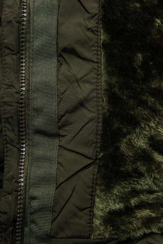 Winterjacke mit hohem Kragen Khaki