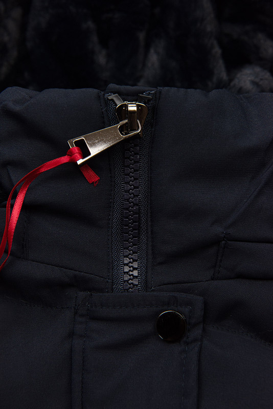 Warme Steppjacke mit Kapuze Dunkelblau