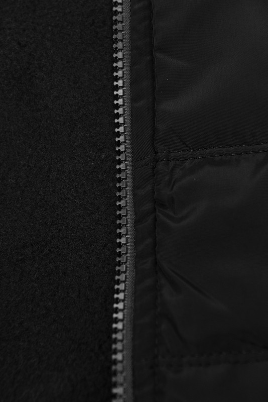 Sweatmantel mit 2-Wege-Reißverschluss schwarz