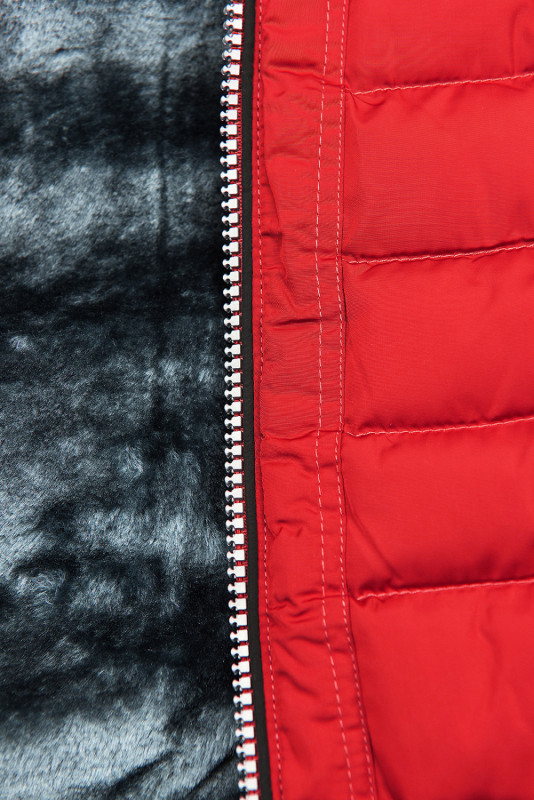 Steppjacke mit warmes Futter-Plüsch Rot