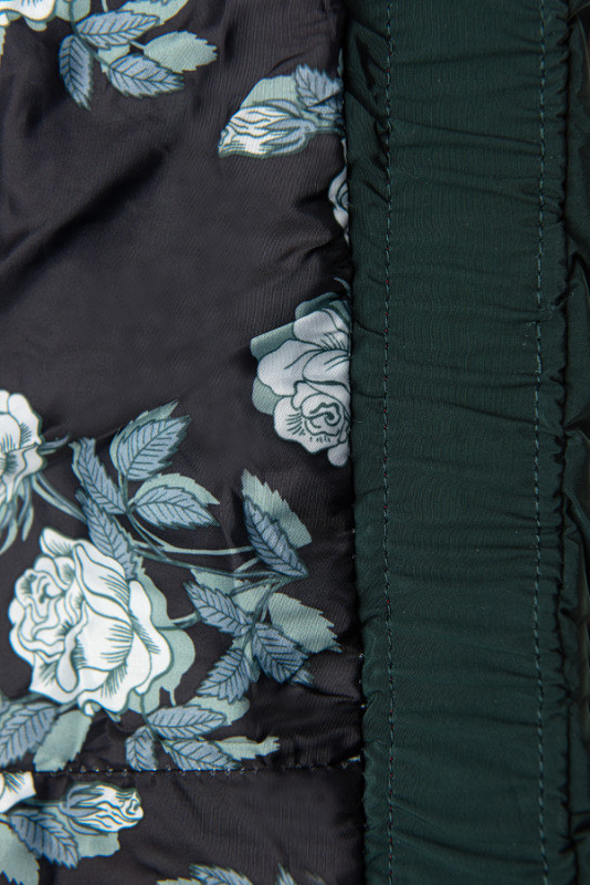 Steppjacke mit Blumenfutter grün