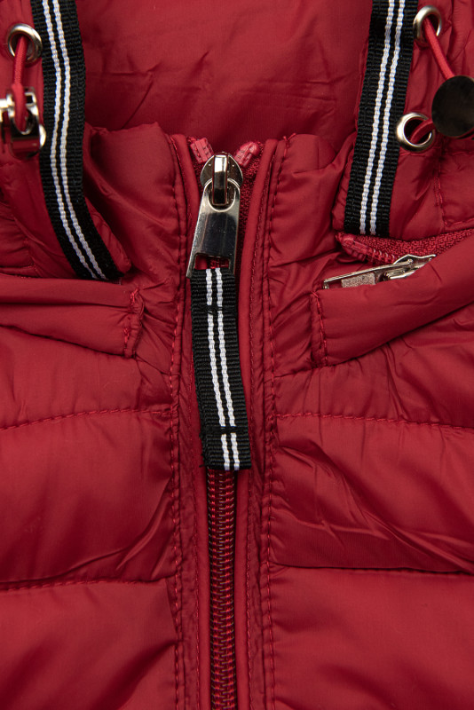 Steppjacke mit Kapuze Weinrot