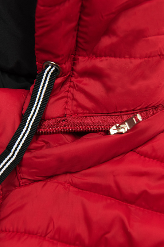 Wendejacke mit Kapuze Rot/Schwarz