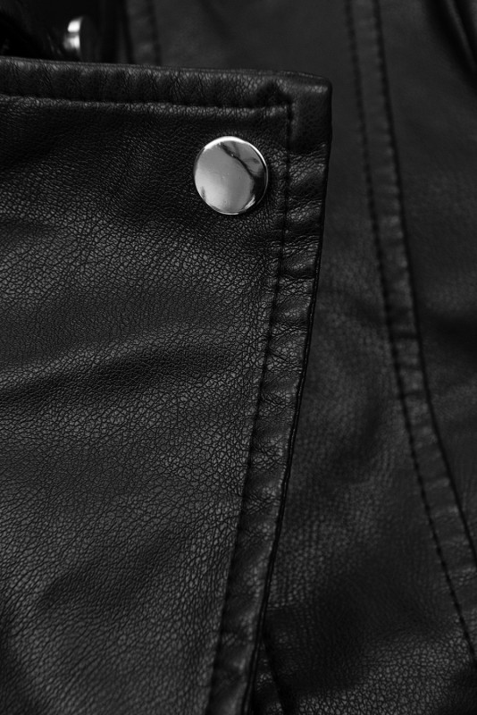 Bikerjacke mit Kragen Schwarz