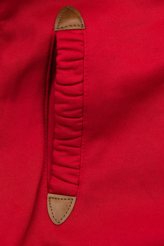 Sweatjacke mit bedrucktes Futter in der Kapuze rot