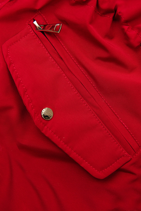 Wendejacke mit abnehmbarer Kapuze Rot/Schwarz