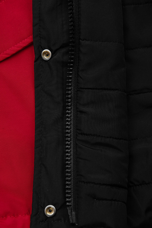 Wendejacke mit abnehmbarer Kapuze Rot/Schwarz