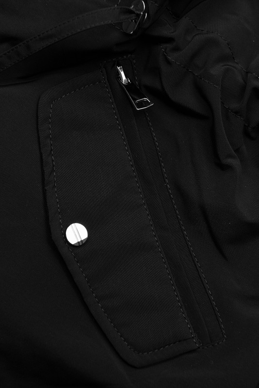 Wendejacke mit abnehmbarer Kapuze Schwarz/Karamell