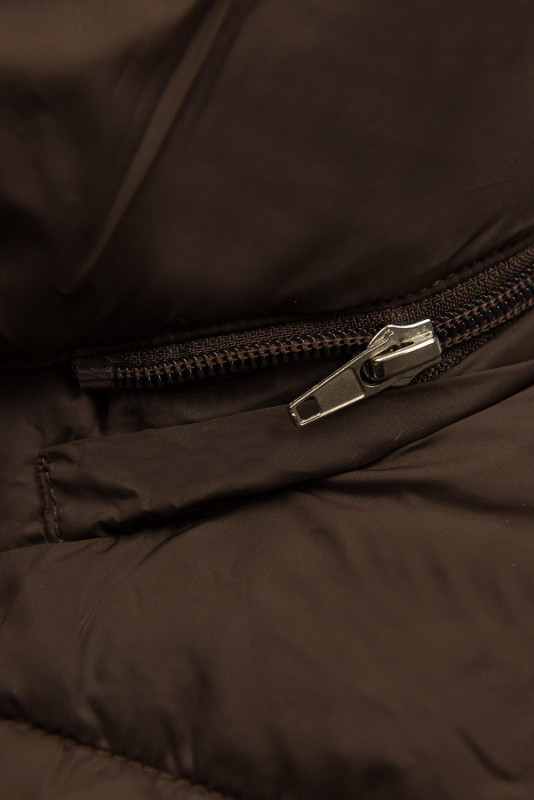Winterjacke mit gemustertem Futter Schokoladenbraun