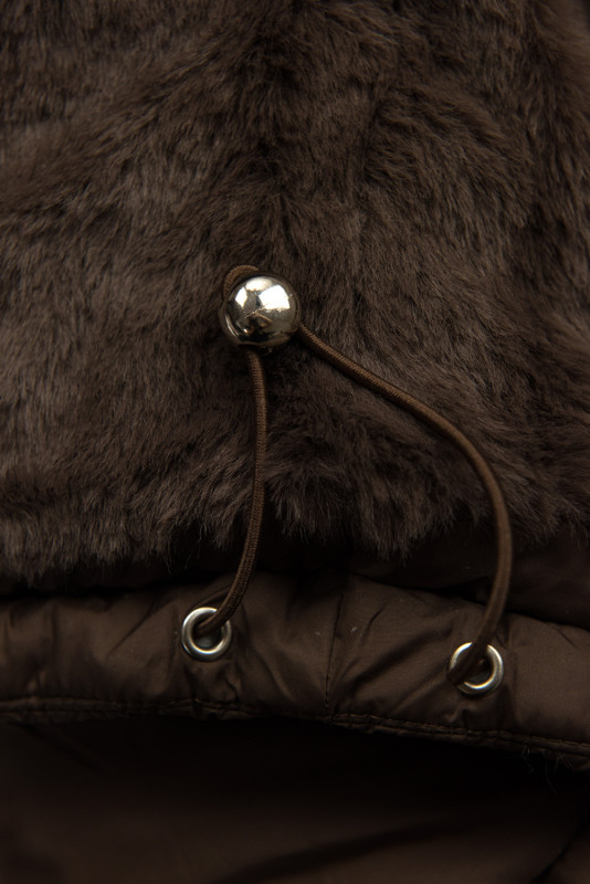 Winterjacke mit gemustertem Futter Schokoladenbraun