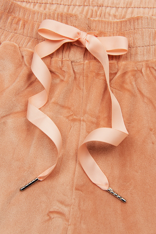 Hose in Samt-Optik Aprikose