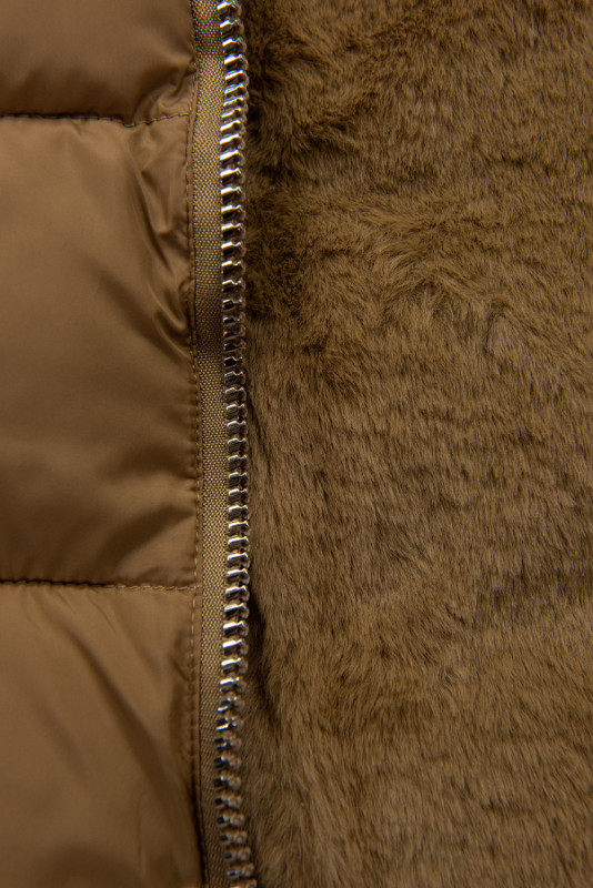 Winterjacke für Mädchen mit Handschuhen Beige