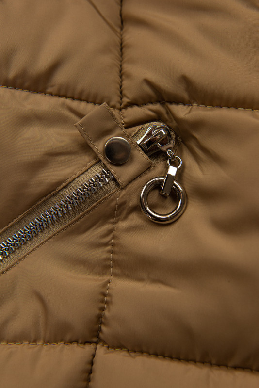 Winterjacke für Mädchen mit Handschuhen Beige