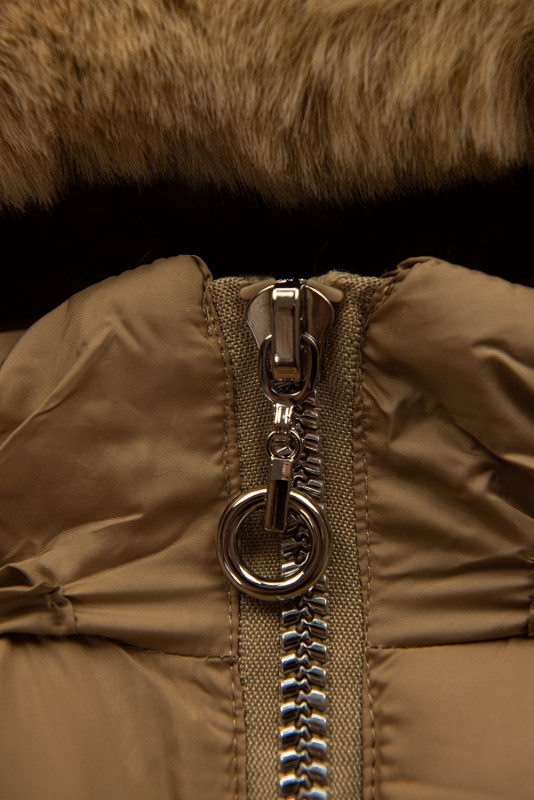 Winterjacke für Mädchen mit Handschuhen Beige