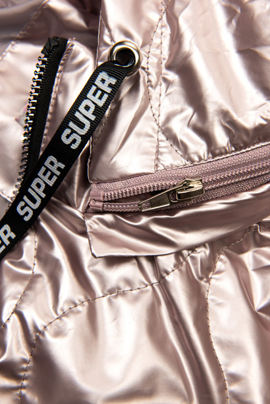 Jacke im glänzenden Design Rosa