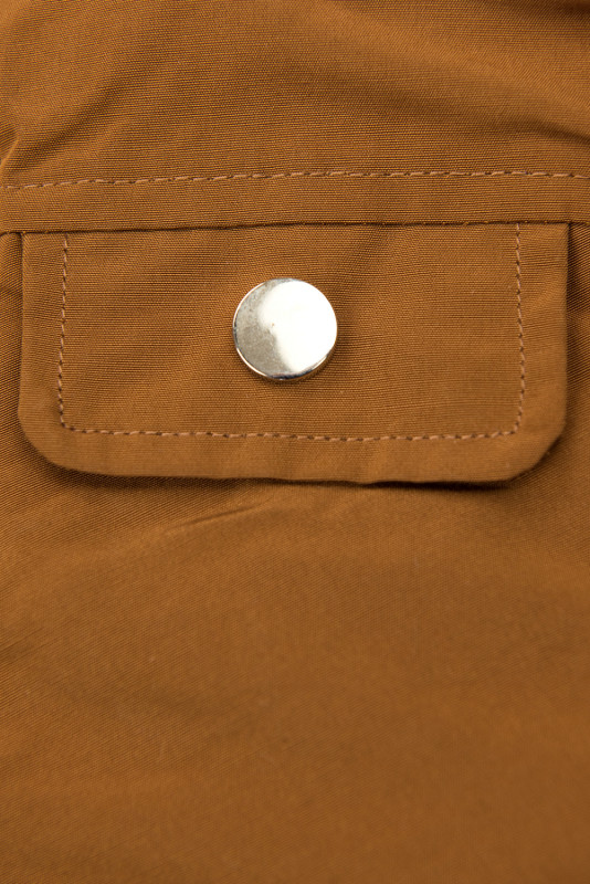 Winterparka mit abnehmbarem Kunstfell braun