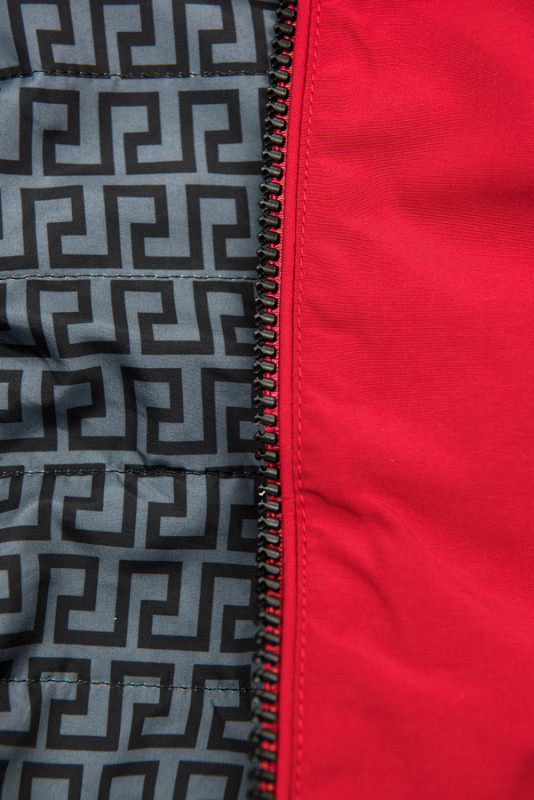 Leichter Parka rot/grau