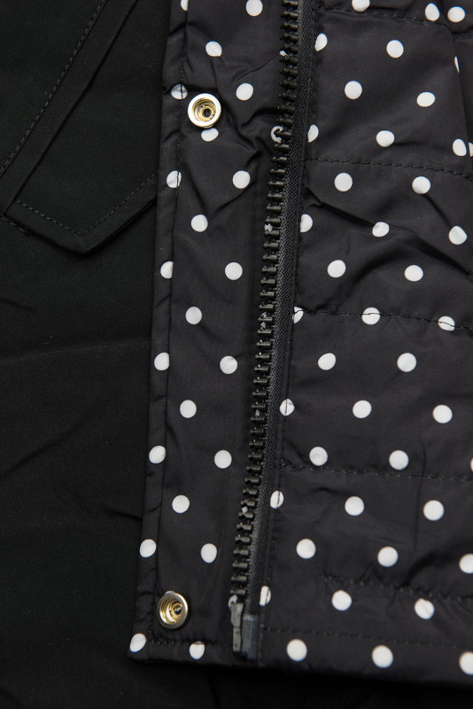 Parkajacke mit Punkten schwarz