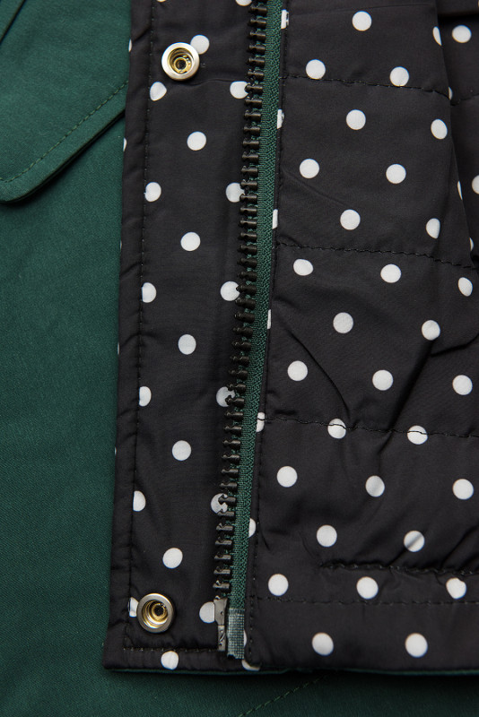 Parkajacke mit Punkten grün