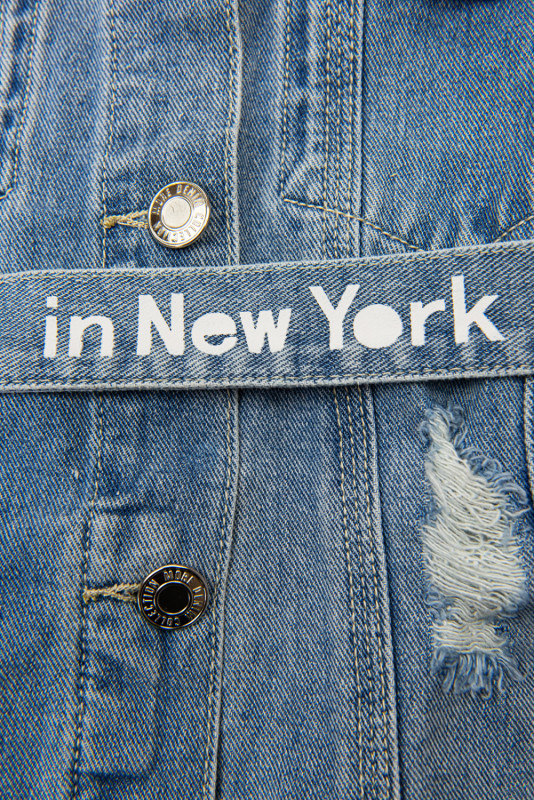 Jeansjacke mit Gürtel