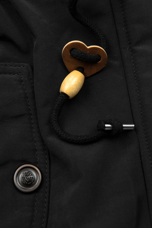 Kurzparka mit Futter-Plüsch schwarz