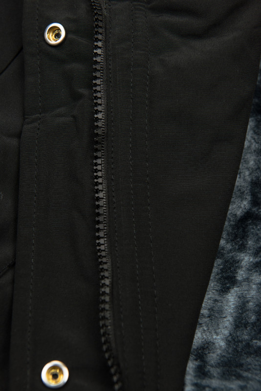 Kurzparka mit Futter-Plüsch schwarz