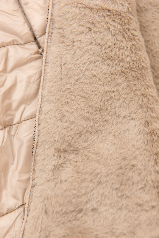 Wendejacke mit Teddyfell beige