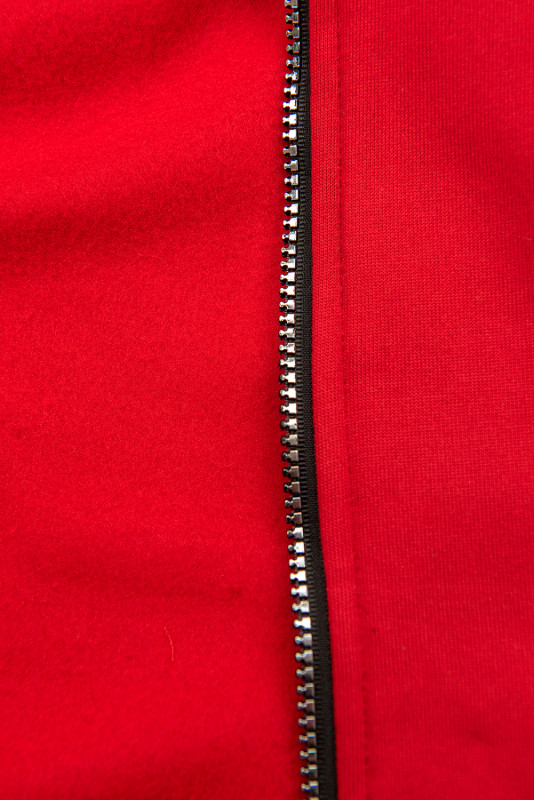 Sweatjacke mit Kordelzug in der Taille rot
