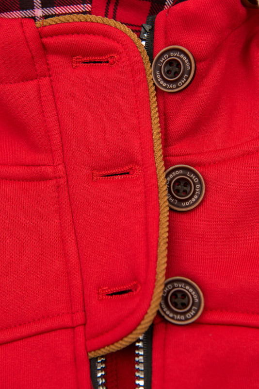 Sweatjacke mit Kordelzug in der Taille rot