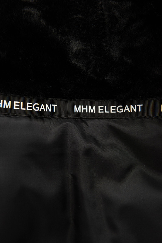 Winter Parkajacke mit Teddy-Futter Schwarz/Schwarz