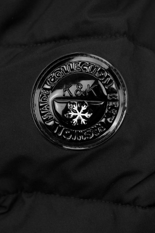 Schwarze Damen-Winterjacke mit Kapuze STORM