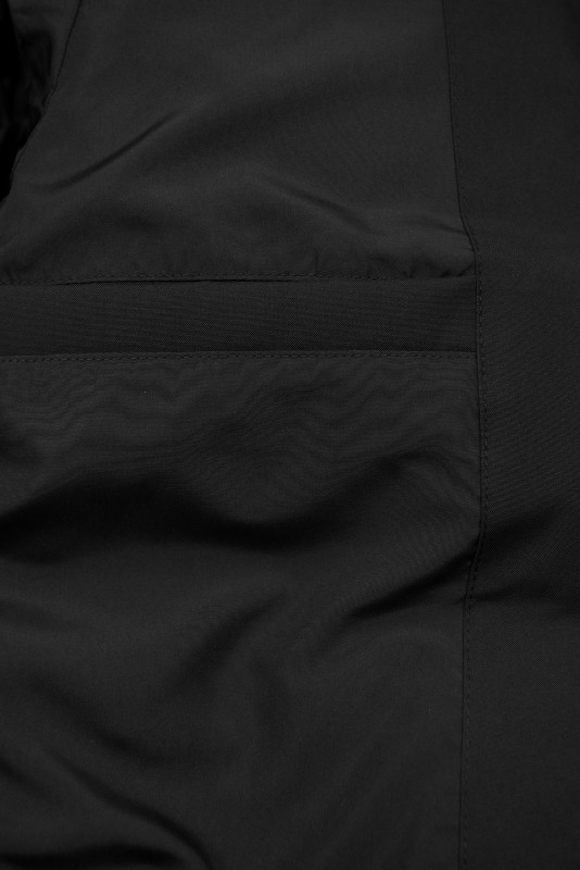 Schwarze Damen-Winterjacke mit Kapuze STORM