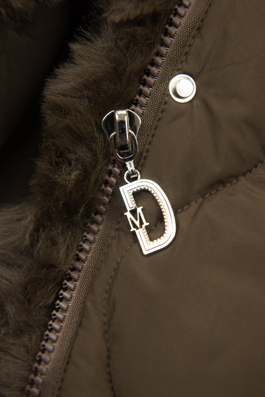 Damen-Steppjacke mit verstellbarer Taille Braun