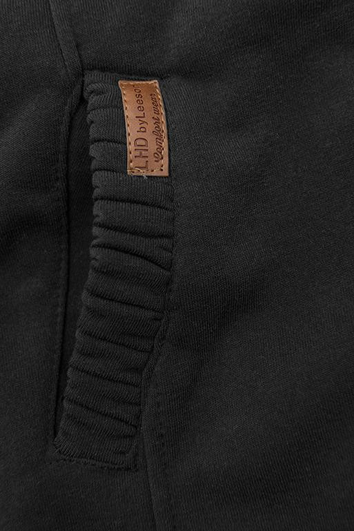 Verlängerte Kapuzenjacke von LHD schwarz