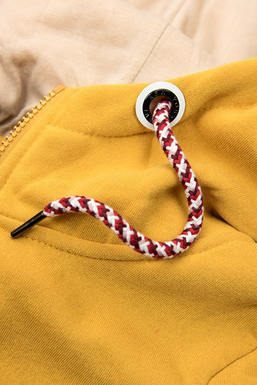 Sweatjacke in langer Form schwarz/gelb/beige